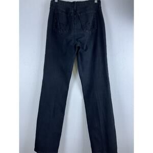 Wms NYDJ Lift Tuk Technology Sz 12 Blk Glitter Embellished Back Pkts Made In USA